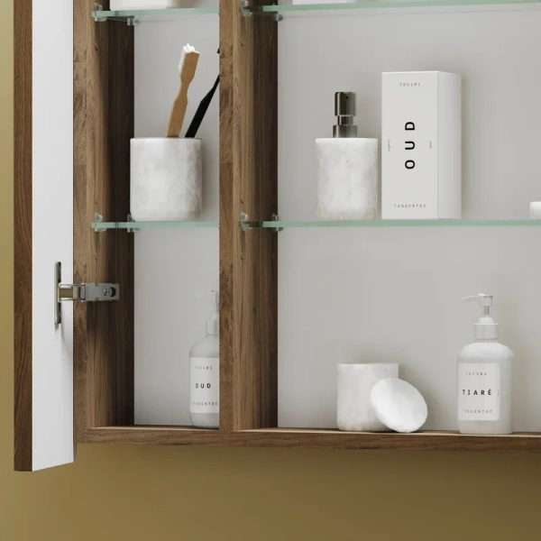 зеркало-шкаф sancos mirror 80 с подсветкой, дуб чарльстон