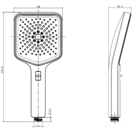 душевая лейка aquame aqm8502w 120 мм, 3 режима, белый