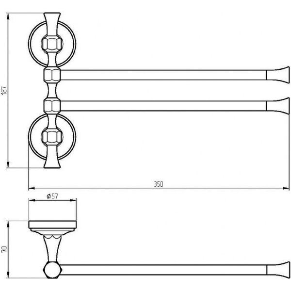 Полотенцедержатель Migliore Fortuna 27674 поворотный, цвет бронза
