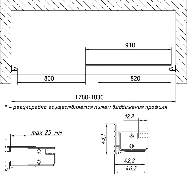 шторка на ванну vegas glass zv 180 09 01 профиль золото, стекло, стекло прозрачное
