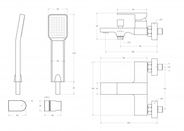 смеситель для ванны belbagno romano rom-vas-crm хром