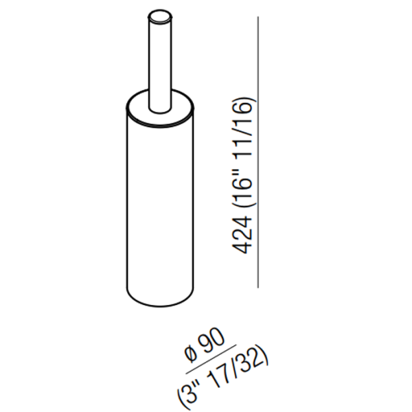 Ёршик для унитаза Agape Dot line ADTL0456RT напольный, черный/натуральный дуб