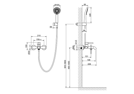 смеситель для ванны aquatek европа aq1349bgm цвет оружейная сталь