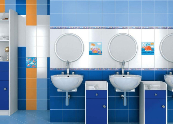 Керамическая плитка Kerama Marazzi Калейдоскоп блестящий голубой 5056 настенная 20х20 см