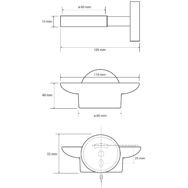 Мыльница Bemeta Hematit 159108042
