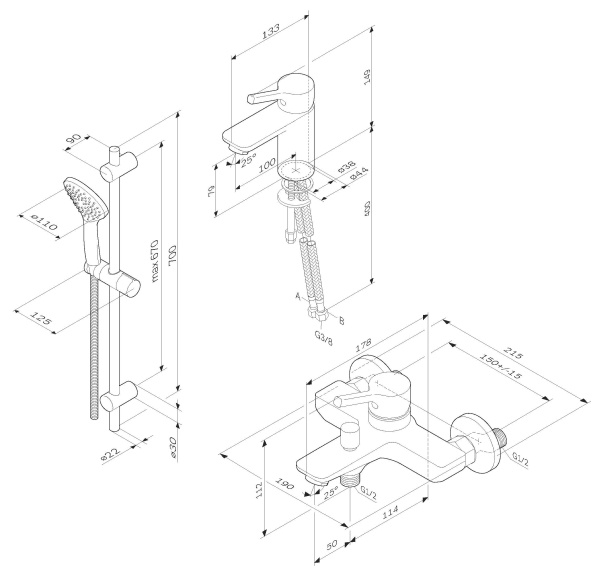 комплект смесителей am.pm x-joy s f40985b00 хром