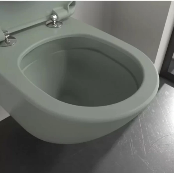 сиденье для унитаза villeroy & boch antao 8m67s1r8 с микролифтом, быстросъемное, цвет morning green, петли хром