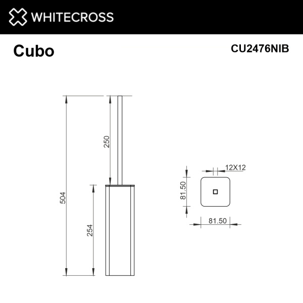 Ершик для унитаза Whitecross Cubo CU2476NIB напольный, брашированный никель