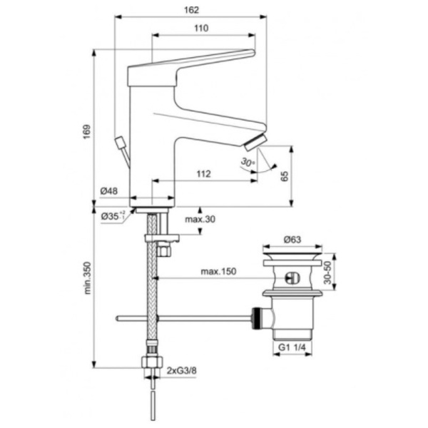 смеситель для раковины ideal standard ceraplus 2.0 bc091aa