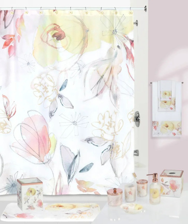 штора для ванной creative bath blush blooming s1261mult