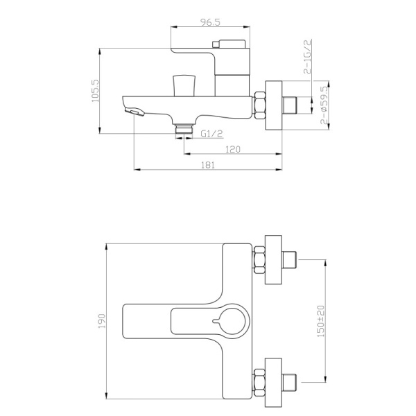 комплект смесителей orange thermo t19-311cr с термостатом хром