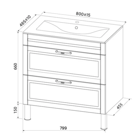 тумба с раковиной iddis oxford 80 oxf80w0i95k белая