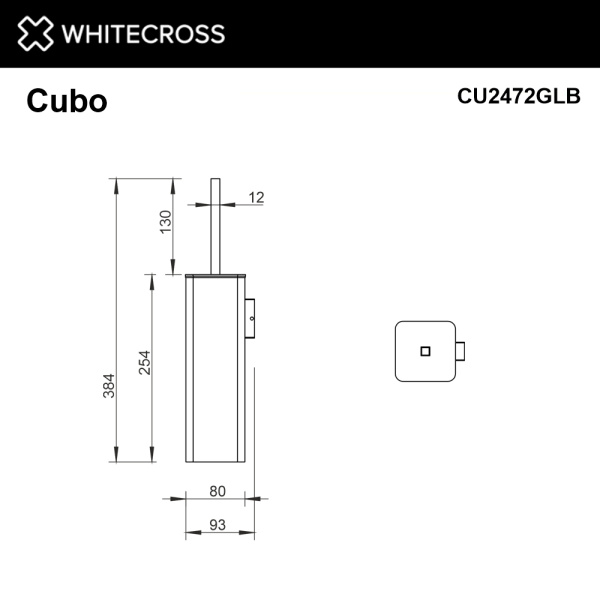 Ершик для унитаза Whitecross Cubo CU2472GLB настенный, брашированное золото