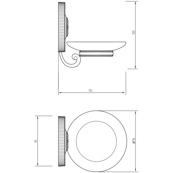 Мыльница Migliore Monte Carlo 31515 настенная, золотой