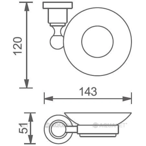 Мыльница Aquanet 3885 189267 Латунь