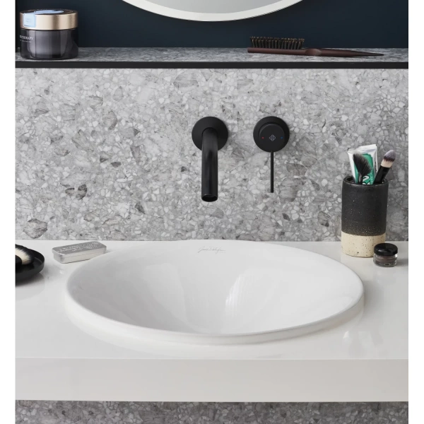 раковина jacob delafon carillon e96118-0 встраиваемая, ø45 см, белая