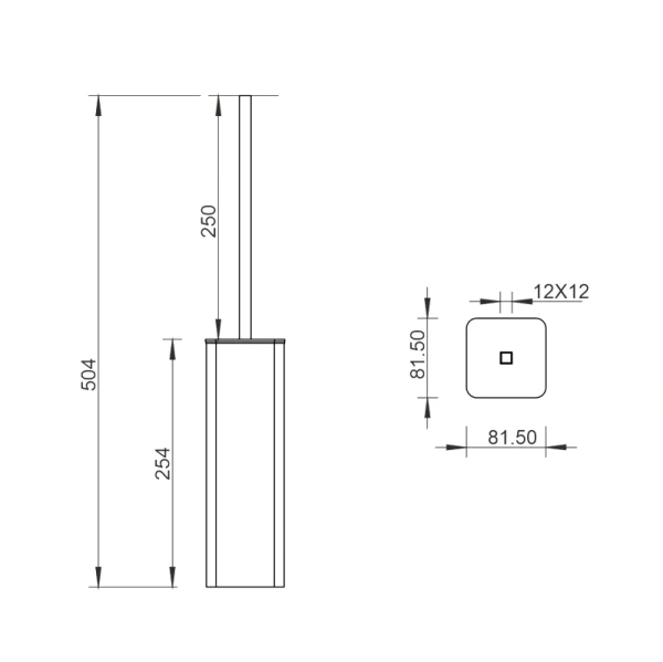 Ёршик для унитаза Whitecross Cubo CU2476GL напольный, золото