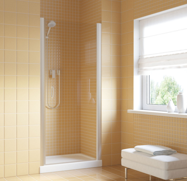 дверь для душевой кабины в нишу vegas glass epux 65 07 01 профиль матовый хром, стекло прозрачное