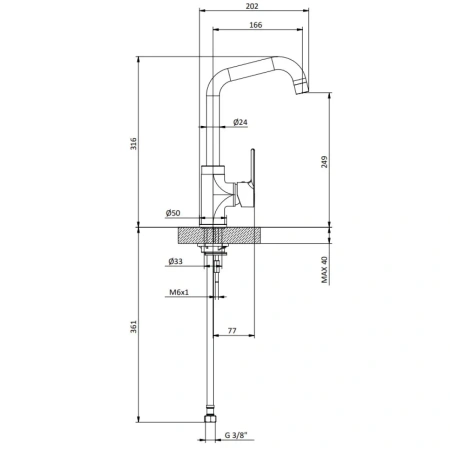 смеситель для кухни tiemme ten k09 411800905