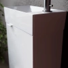 тумба под раковину sancos mini 355х205х500, с распашной дверцей, белая глянцевая арт.mn35wr
