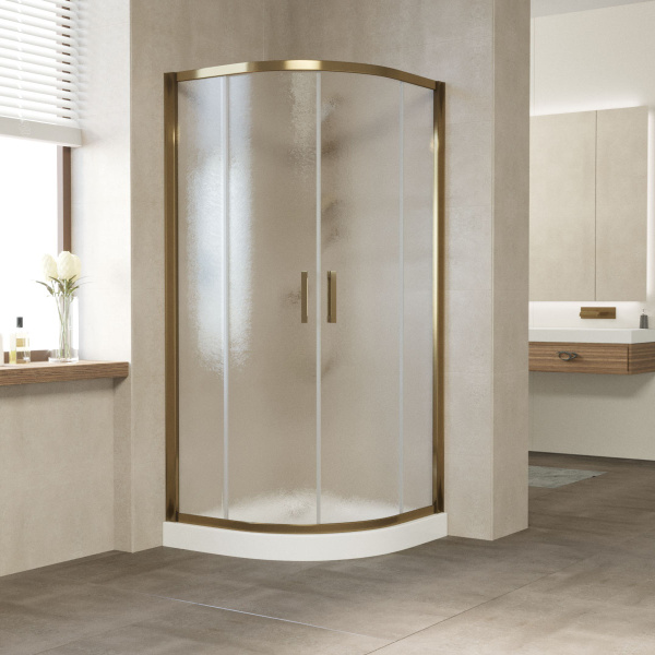 душевой уголок vegas glass zs 100 05 02 профиль бронза, стекло шиншилла