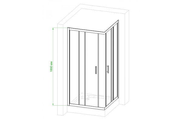 душевой уголок royal bath hpd 110х100 rb1110hpd-t-bl профиль черный, стекло прозрачное