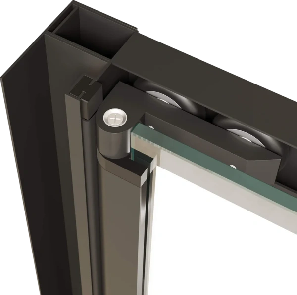 душевая дверь в нишу rgw passage pa-21-b 80 см, профиль черный, стекло прозрачное