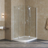 Душевой уголок Vegas Glass AFS-Fux 120*110 01 01 профиль белый, стекло прозрачное
