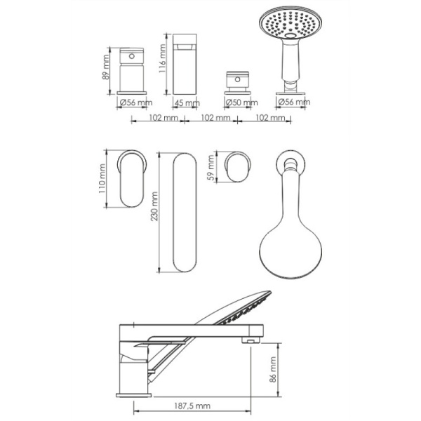 смеситель на борт ванны wasserkraft elbе 7455 черный матовый смеситель на борт ванны wasserkraft elbе 7455 черный матовый