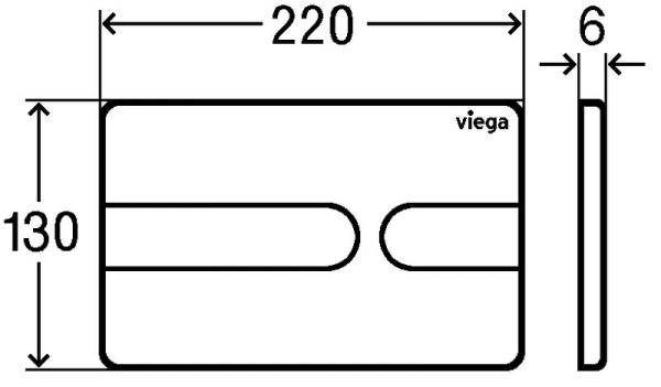 клавиша смыва viega prevista visign for style 23 8613.1 773175 цвет черный насыщенный
