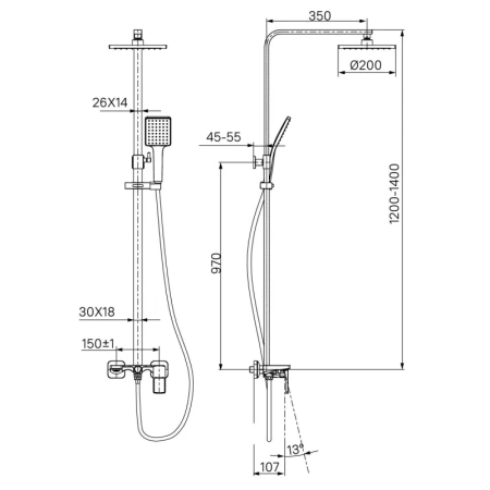 душевая система iddis bild bilbl1fi06 черная матовая