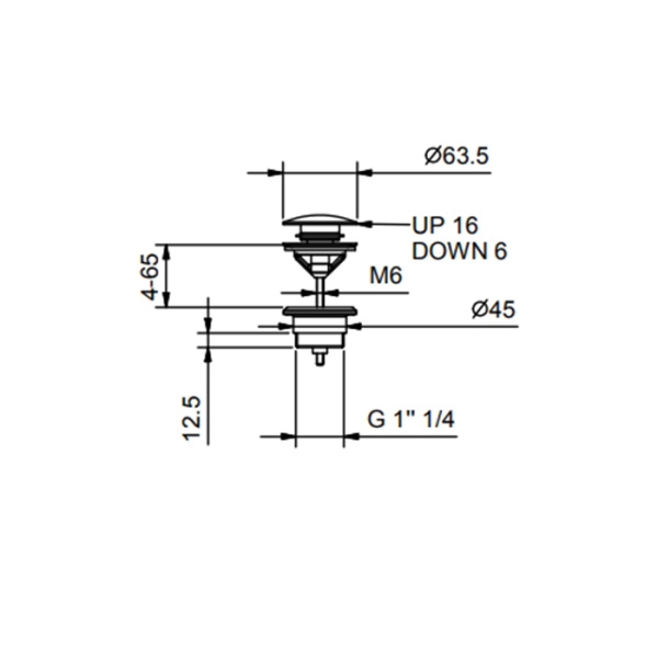 донный клапан для раковины fantini nostromo 91 13 8434 черный матовый