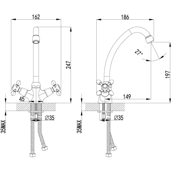 смеситель для кухни lemark vista lm7604c