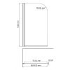 шторка на ванну wasserkraft leine 80 35p01-80 профиль хром, стекло прозрачное