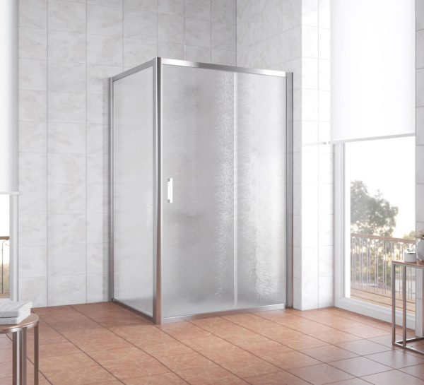душевой уголок vegas glass zp+zpv 110*100 08 02 профиль глянцевый хром, стекло шиншилла