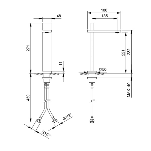 fantini fantini ak/25 смеситель для раковины, на 1 отв., высокий, цвет: matt gun metal pvd