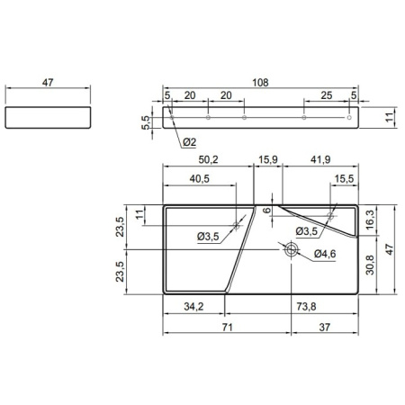 раковина накладная antonio lupi simplo 108 см simplo108.a, белая