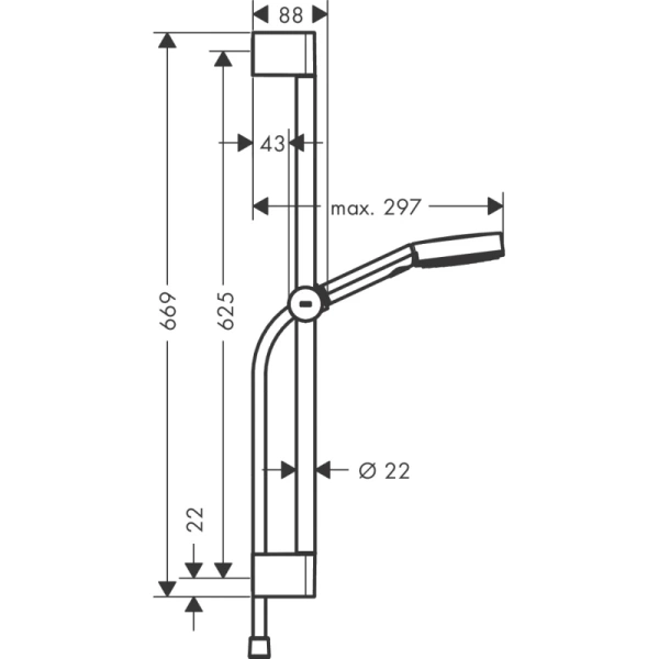 душевой гарнитур hansgrohe pulsify select 105 3jet relaxation 24160670