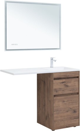 тумба под раковину aquanet токио 00333647 напольная, 2 ящика, 110.2x48,1 см, дуб веллингтон