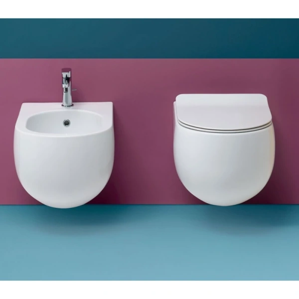 унитаз подвесной безободковый kerasan flo 311101, без сиденья, цвет белый