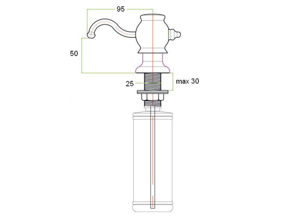 дозатор для моющего средства zorg zr-24 br
