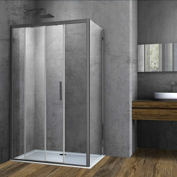 душевой уголок vincea soft 110x90 vsr-3so9011clgm профиль вороненая сталь стекло прозрачное