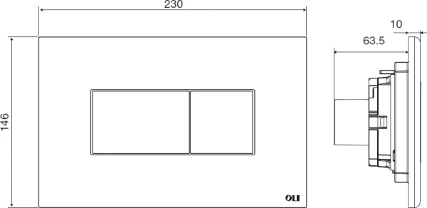 кнопка смыва для инсталляции oli karisma 641017 для унитаза, пластик, черный, хром