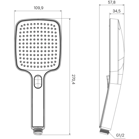 лейка для душа iddis esper esp3fcsi18 квадратная, хром с белым