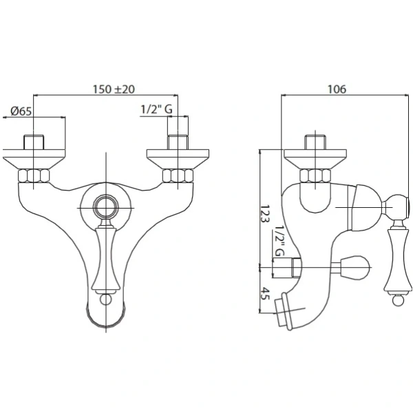 смеситель для ванны cezares margot margot-vm-03/24-bi золото 24 карата/белый