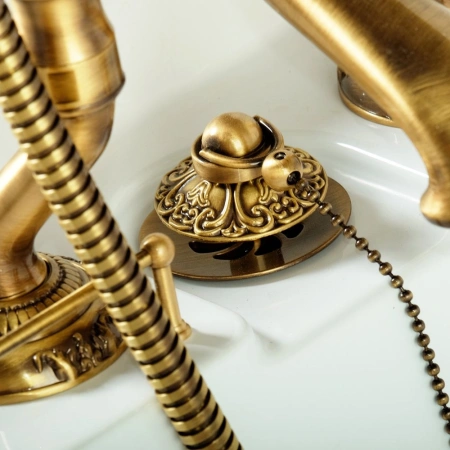 ванна из литьевого мрамора migliore impero 25267 180x87 цвет белый/бронза