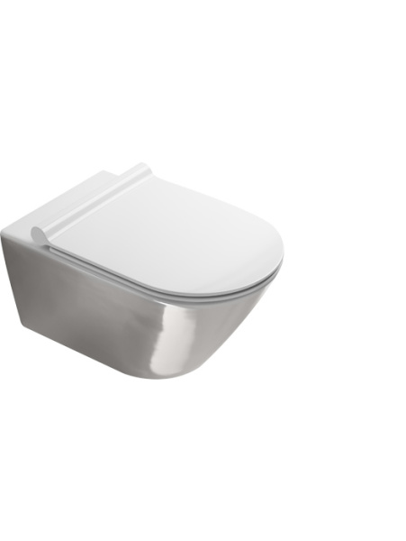 унитаз catalano gold & silver 0111550041/1vs55nrba подвесной, безободковый, 55x35 см, белый-серебро