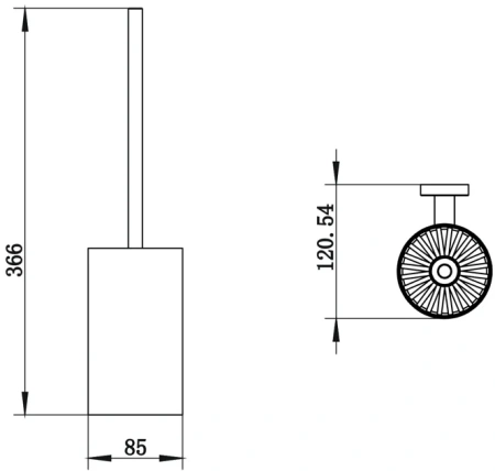 ёршик для унитаза whitecross ergo er2270glb настенный, брашированное золото