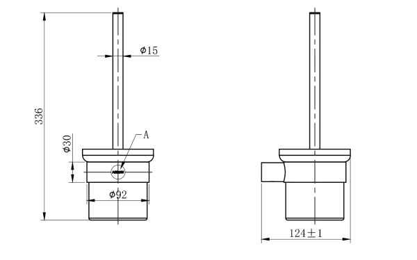Ёршик для унитаза ARROW AGJ2509GG серый