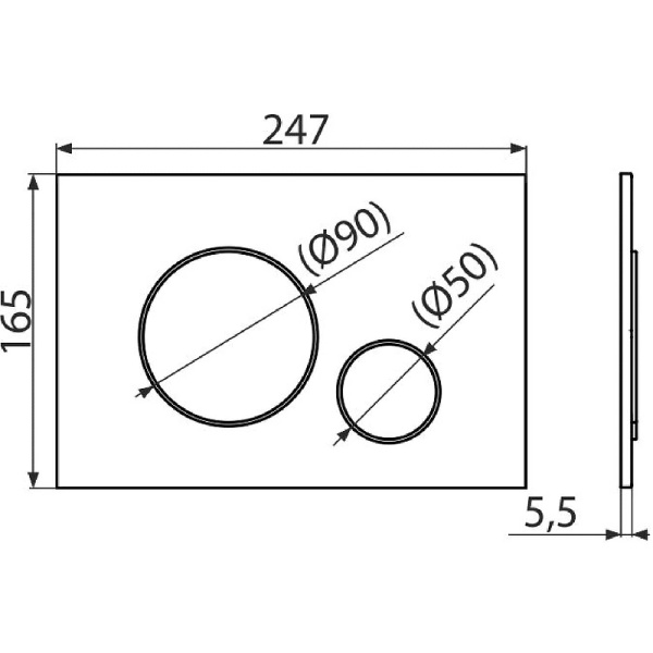 кнопка для инсталляции alcaplast thin m670 цвет белый